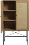 Kast Eiken Melamine - Rotan - 2 Planken - 80x40x135cm