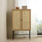 Kast Eiken Melamine - Rotan - 2 Planken - 80x40x135cm