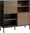 Kast Eikenhout - Deels Dichte Kast - 4 Planken - 122x45x132cm