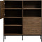Kast Eikenhout - Deels Dichte Kast - 4 Planken - 122x45x132cm
