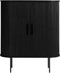 Kast Eikenhout Zwart - 4 Planken - Schuifdeuren - 100cm - Kast Nola - Giga Living