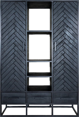 Kast Raya Visgraat - Zwart Mangohout - 180 x 120 cm