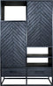 Kast Roan Visgraat - Zwart Mangohout - 180 x 110 cm