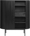 Kast Zwart - Eikenhout & Metaal - 45x110x125cm - Kast Siena Zwart - Giga Living