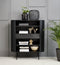 Kast Zwart - Eikenhout & Metaal - 45x110x125cm - Kast Siena Zwart - Giga Living