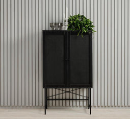 Kast Zwart - Melamine - 80x40x135cm - Kast Pensacola - Giga Living