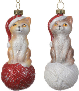 Kat kunststof l4.8b4.8h10.5 cm a2 kerst