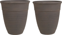 KATALIMA - Bloempot set van 2 - Bruin - 43 cm - Stenenmix