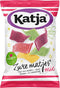 Katja Zure Matjes snoep, mix van aardbei-, appel-, banaan- en cassissmaak, zak van 250 g