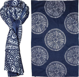 KATOENEN FOULARD JANICE HEDGEHOG BLAUW - BATELA