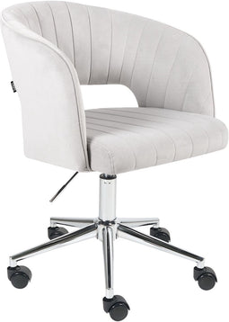 KATONAH - Bureaustoel - Lichtgrijs - Fluweel