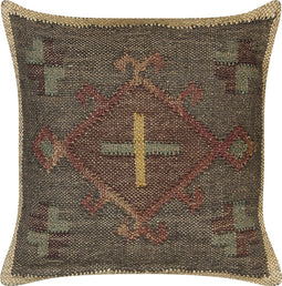 KATORA - Sierkussen - Groen - 45 x 45 cm - Jute