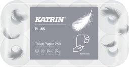 Katrin toiletpapier, 3-laags, 250 vel per rol, pak van 8 rollen