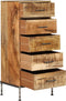 vidaXL - Ladekast - 45x35x106 - cm - massief - mangohout