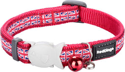 Kattenhalsband Red Dingo Union Jack 20-32 Cm Rood