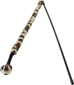 Kattenspeelgoed hengel softy met bal en bel wild print
