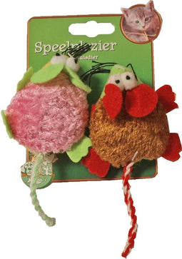 Kattenspeelgoed kaart a 2 pluche muis multicolor