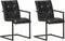 vidaXL - Eetkamerstoelen - 2 - st - echt - leer - zwart