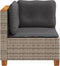 vidaXL - Tuinhoekbank - met - kussens - poly - rattan - grijs