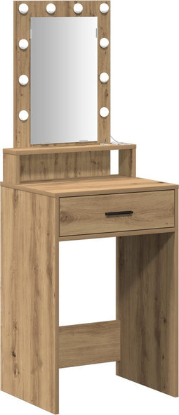 vidaXL - Kaptafel - met - LED-verlichting - - - Artisan - Eiken, - 50x41x140 - cm