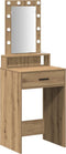 vidaXL - Kaptafel - met - LED-verlichting - - - Artisan - Eiken, - 50x41x140 - cm