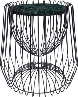 Kayoom- Bijzettafel Malibu 225 - Groen/Zwart- 50x50x51cm - Handgemaakt