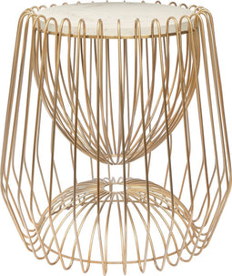 Kayoom- Bijzettafel Malibu 225 - Wit/Goud- 50x50x51cm - Handgemaakt