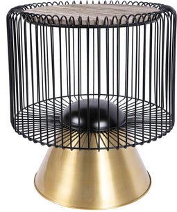 Kayoom- Bijzettafel Malibu- Bruin- Zwart- Goud- 51x51x56.5cm - Handgemaakt