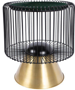 Kayoom- Bijzettafel Malibu- Groen- Zwart- Goud- 51x51x56.5cm - Handgemaakt