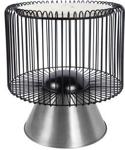 Kayoom- Bijzettafel Malibu- Wit/Zwart/Zilver - 51x51x56.5cm - Handgemaakt
