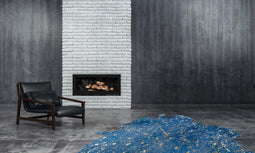 Kayoom gekleurde Leer vloerkleed met Goud of Zilver accenten 200 x 260 Blauw