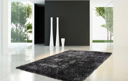 Kayoom Hoogpolig vloerkleed met zachte pool Ø 120x120 cm ROND Antraciet