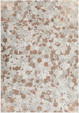Kayoom Leer vloerkleed met Metallic-accent 80 x 150 Ivory