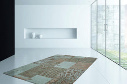 Kayoom Patchwork vloerkleed in vintage-Look 80 x 150 Turkoois