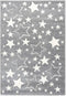 Kayoom - Vloerkleed Stars - 120 x 170 cm - 16 mm dik - Grijs/Wit - Tapijt voor in kinderkamer