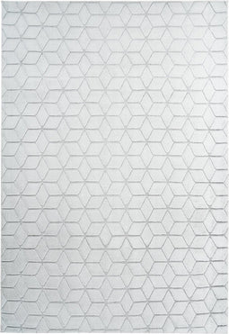 Kayoom - Vloerkleed Vivica - Wit/Grijs - 160 x 230 cm - 20mm hoog - 3D effect