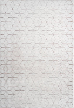 Kayoom - Vloerkleed Vivica - Wit/Roze - 80 x 150 cm - 20mm hoog - 3D effect