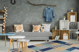 Kayoom Wollen vloerkleed in Patchwork Design - Jacquard Kelim 160 x 230 Multikleur