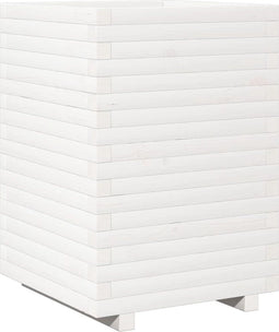 vidaXL - Plantenbak - 50x50x72 - cm - massief - grenenhout - wit