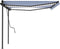 vidaXL - Luifel - handmatig - uittrekbaar - met - LED - 4x3,5 - m - blauw - en - wit