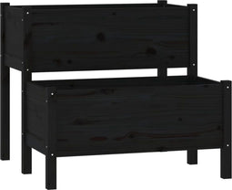 vidaXL - Plantenbak - 84,5x84x75 - cm - massief - grenenhout - zwart