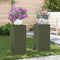 vidaXL - Buitenplantstands - Pilar - 2 - stuks - Olijfgroen - 24x24x55 - cm - Staal