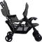 vidaXL - Tweelingkinderwagen - tandem - staal - donkergrijs