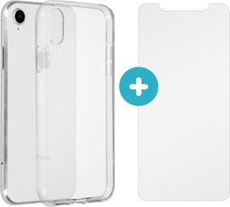iMoshion Hoesje met screenprotector Geschikt voor iPhone Xr Hoesje met screenprotector - iMoshion Softcase Backcover + Glas Screenprotector smartphone - Transparant