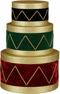 House of Seasons Kerstversiering FSC - 24x24x14.5 cm - Papier - Rood,Groen,Blauw - Set van 3