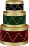 House of Seasons Kerstversiering FSC - 24x24x14.5 cm - Papier - Rood,Groen,Blauw - Set van 3