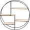 LIFA LIVING Wandrek Ronda - Wandplank Industrieel - 4 Planken - Zwart Hout en Metaal