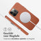 Accezz MagSafe Leather Backcover - Soft case - Krasbestendig - Bruin (iPhone 14 Pro Max)