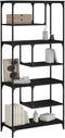 vidaXL - Boekenkast - 81x36x176 - cm - bewerkt - hout - zwart