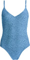 Barts Bathers V-Neck One Piece Badpak - Gevoerd met uitneembare vulling - Panterprint Blauw